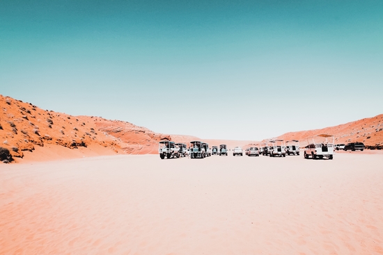 Parking lot in the desert at Antelope Canyon Arizona USA by Timmy333