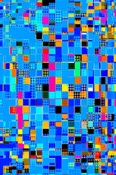 geometric pixel square pattern abstract background in blue pink yellow by Timmy333