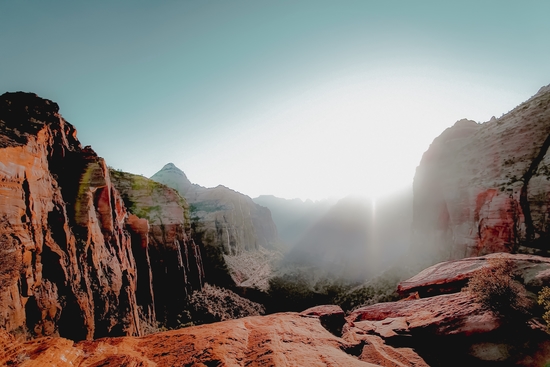 Mountain view with summer sky at Zion national park Utah USA by Timmy333