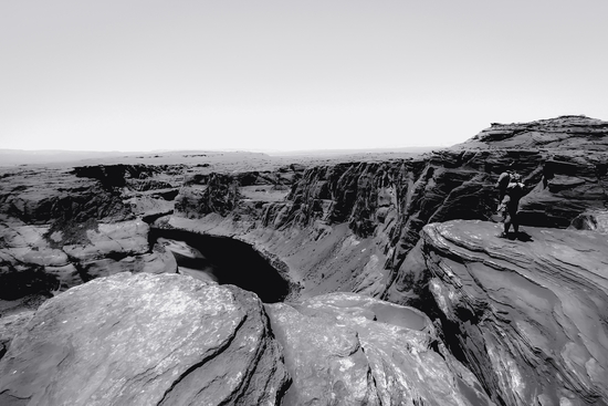 Desert at Horseshoe Bend Arizona in black and white by Timmy333