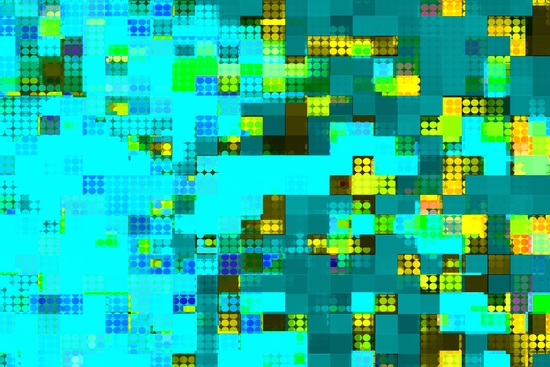 graphic design geometric pixel square and circle pattern abstract background in green blue yellow by Timmy333