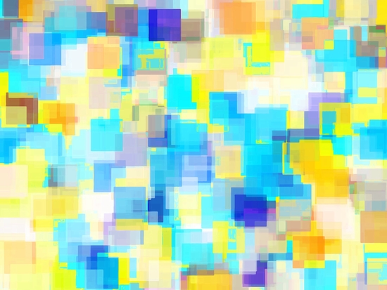 geometric square pattern abstract background in yellow and blue by Timmy333