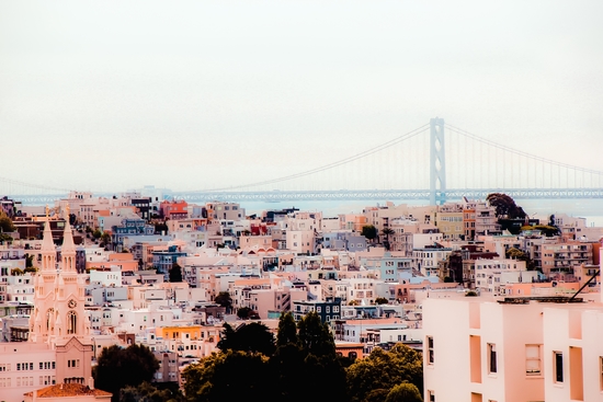 Buildings with bridge view at San Francisco California USA  by Timmy333