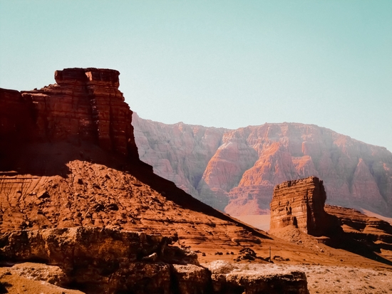 Desert and sandstone with blue sky in summer in Utah USA by Timmy333