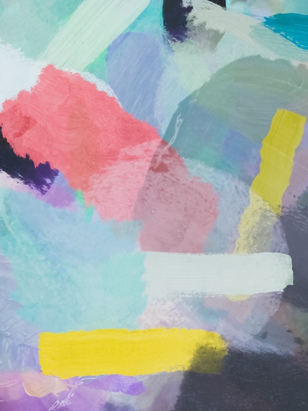 brush painting texture abstract background in pink blue yellow by Timmy333