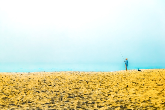 fishing at the sandy beach, Point Mugu beach, California, USA by Timmy333