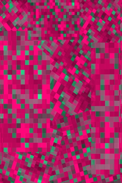 geometric pixel square pattern abstract background in pink green by Timmy333