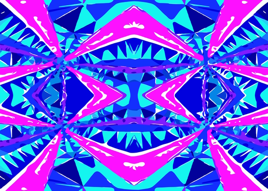 psychedelic geometric abstract pattern background in blue pink purple by Timmy333