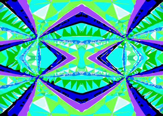 psychedelic geometric abstract pattern background in green purple blue by Timmy333