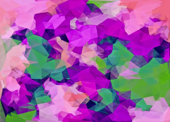 psychedelic geometric polygon pattern abstract in pink purple green by Timmy333