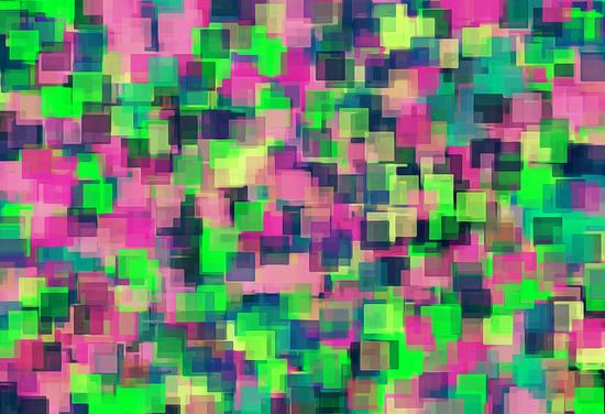 green pink and blue square pattern abstract background by Timmy333