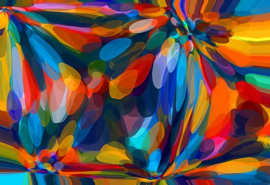 blue red orange yellow circle pattern abstract background by Timmy333