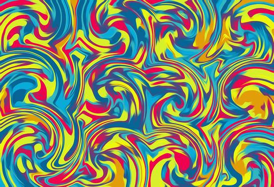 red blue and yellow curly painting abstract background by Timmy333