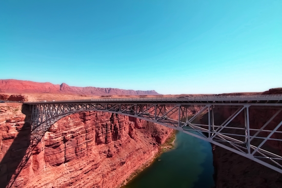 bridge over the river in the desert with blue sky in USA by Timmy333