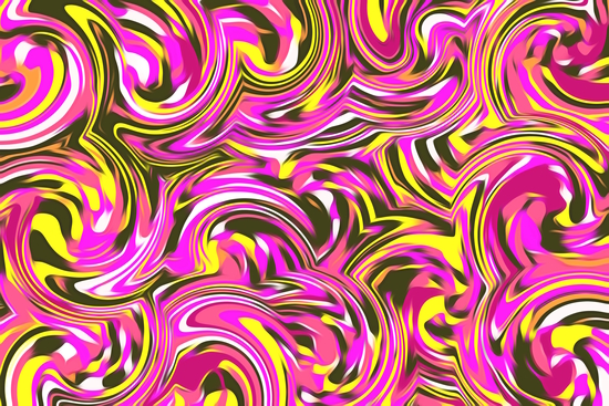 spiral line drawing abstract pattern in pink yellow black by Timmy333