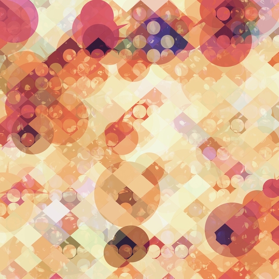 geometric square pixel and circle pattern abstract in orange brown by Timmy333