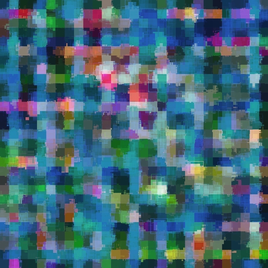 geometric square pixel pattern abstract in blue green pink yellow by Timmy333