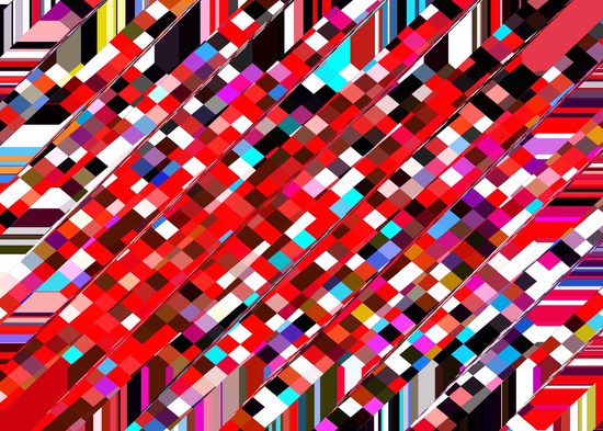 geometric square pixel pattern abstract background in red blue pink by Timmy333