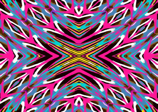 psychedelic geometric graffiti abstract pattern in pink blue yellow brown by Timmy333