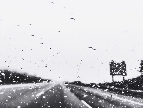 on the road in the rainy day in black and white by Timmy333