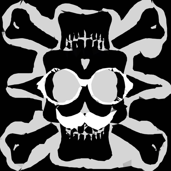 old funny skull with glasses art portrait in black and white by Timmy333