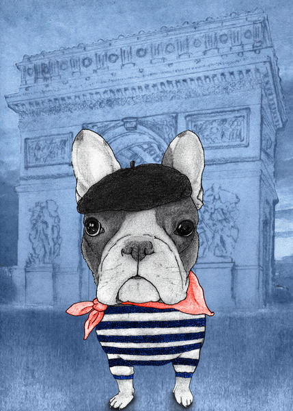 French Bulldog With Arc De Triomphe by Barruf