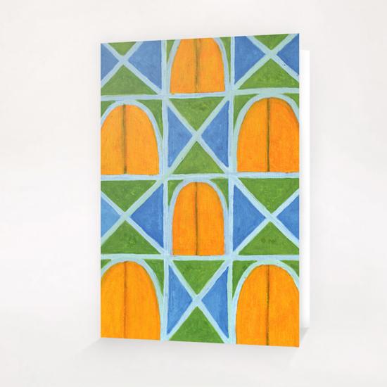 Lighted Arched Windows Pattern  Greeting Card & Postcard by Heidi Capitaine