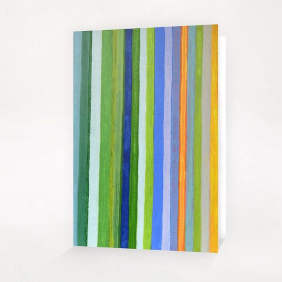 Vibrant Stripes in Orange Green and Blue  Greeting Card & Postcard by Heidi Capitaine