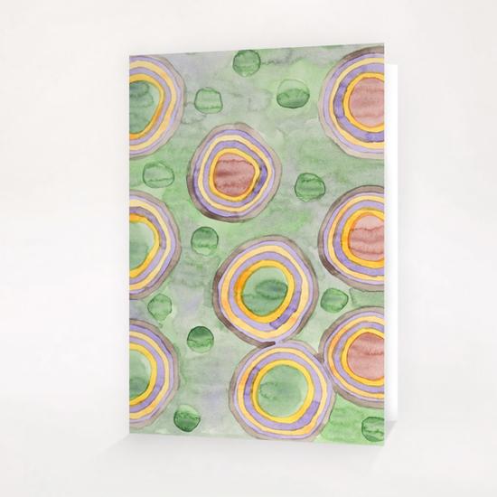 Luminous Ringed Circles on Green  Greeting Card & Postcard by Heidi Capitaine