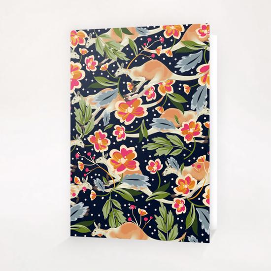 Pattern flowers and kangaroo Greeting Card & Postcard by mmartabc