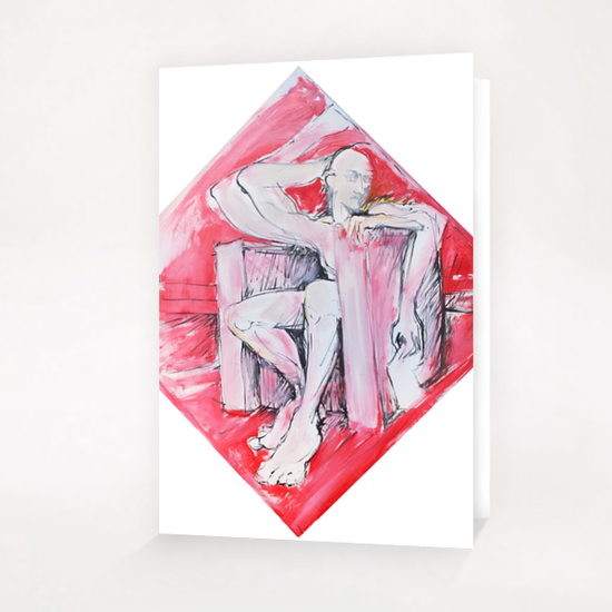 Sitting man Greeting Card & Postcard by Georgio Fabrello