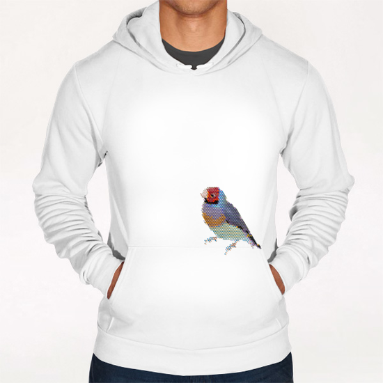 Red Head Bird Hoodie by Alex Xela