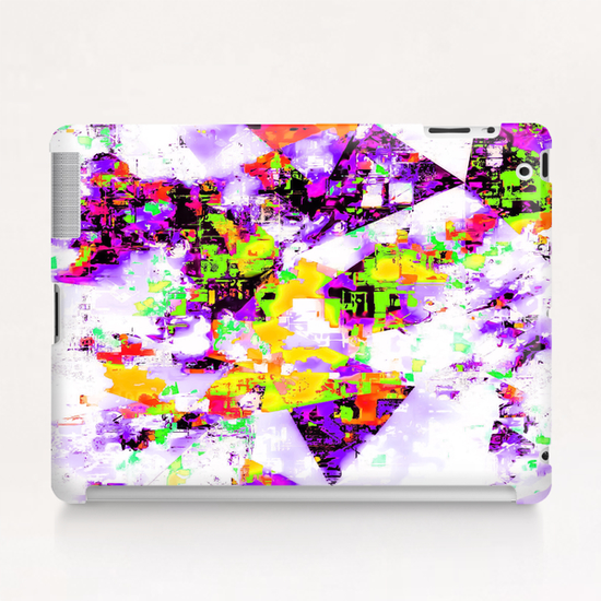 geometric triangle pattern abstract in purple yellow green Tablet Case by Timmy333