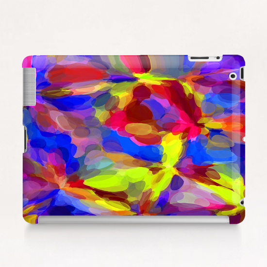 circle pattern abstract background in blue yellow red pink Tablet Case by Timmy333