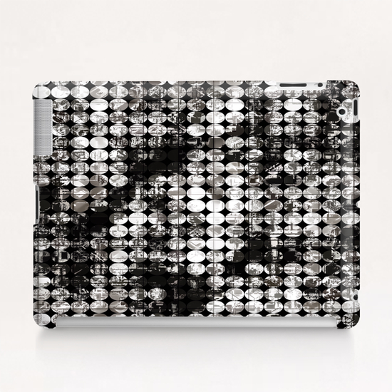 vintage psychedelic circle pattern painting abstract background in black and white Tablet Case by Timmy333