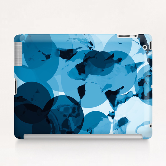 circle pattern abstract with blue splash painting background Tablet Case by Timmy333