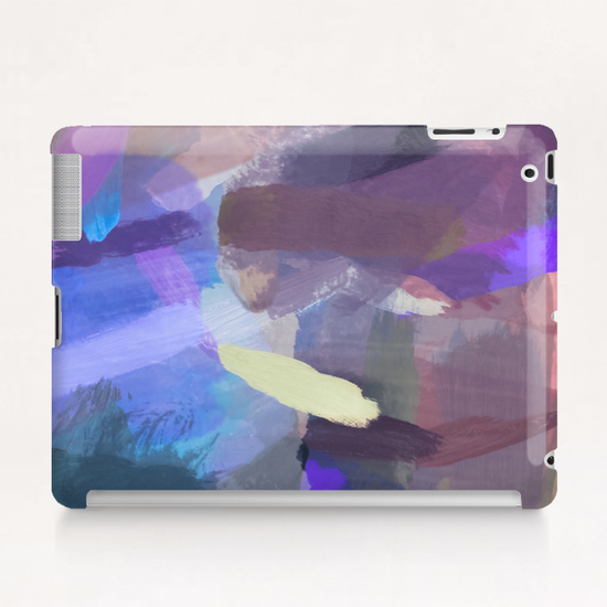 brush painting texture abstract background in purple blue brown Tablet Case by Timmy333