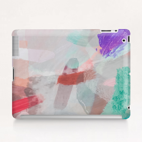 brush painting texture abstract background in red pink purple green Tablet Case by Timmy333