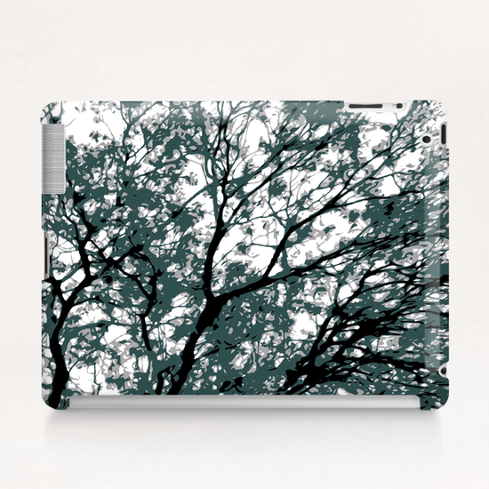 tree branch with green leaves abstract background Tablet Case by Timmy333