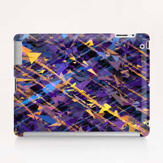 splash geometric triangle pattern abstract background in blue purple yellow Tablet Case by Timmy333