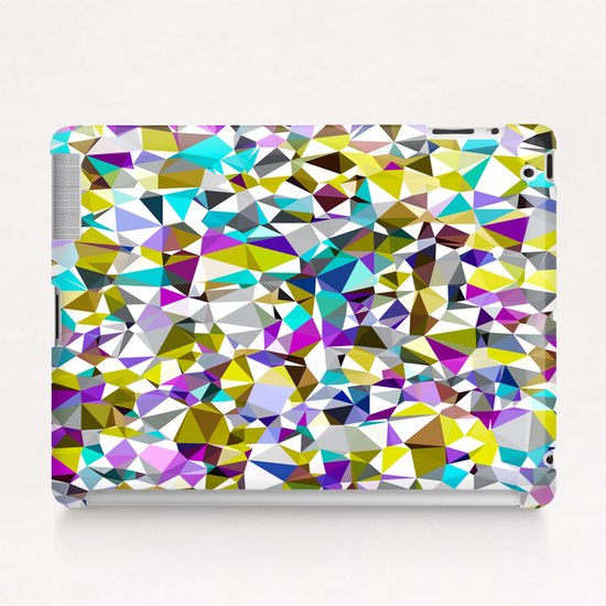 geometric triangle polygon pattern abstract background in yellow blue pink Tablet Case by Timmy333