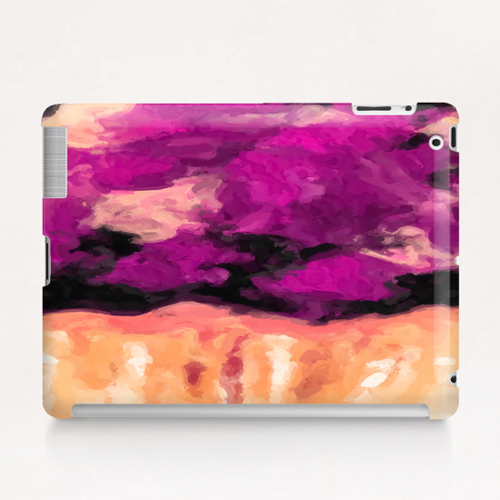 psychedelic splash painting abstract texture in pink purple black Tablet Case by Timmy333