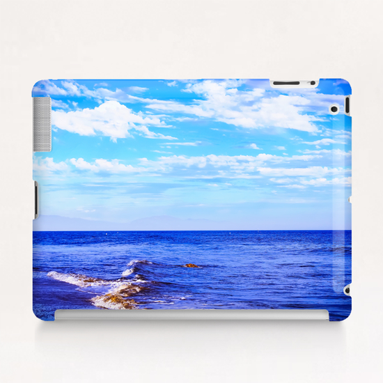 blue ocean view with blue cloudy sky in summer Tablet Case by Timmy333