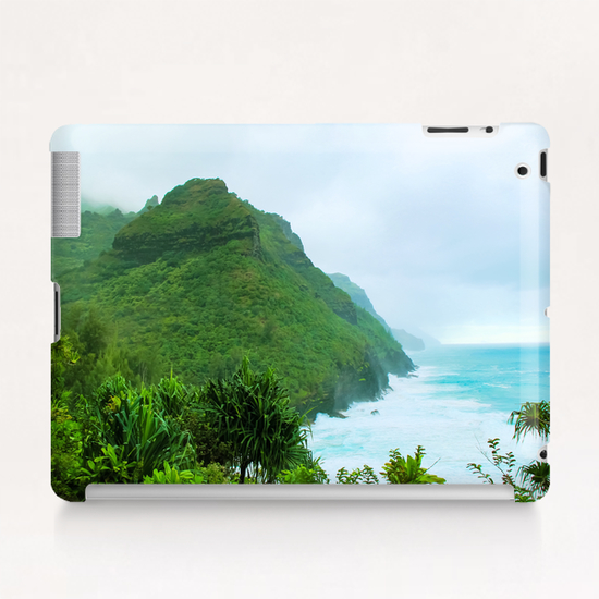 green mountain with blue ocean view at Kauai, Hawaii, USA Tablet Case by Timmy333