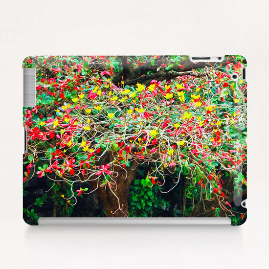 big tree with green yellow and red leaves Tablet Case by Timmy333