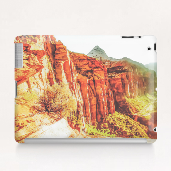 mountain view at Zion national park, USA with summer sunlight Tablet Case by Timmy333