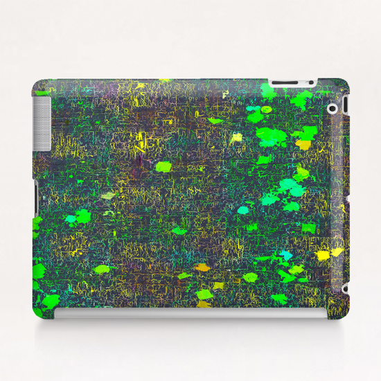 psychedelic abstract art texture background in green yellow black Tablet Case by Timmy333