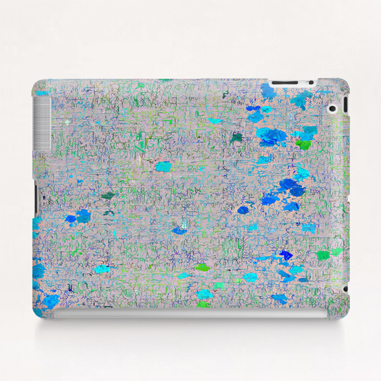 psychedelic abstract art texture background in blue green yellow Tablet Case by Timmy333