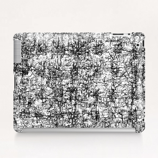 psychedelic abstract art texture in black and white Tablet Case by Timmy333