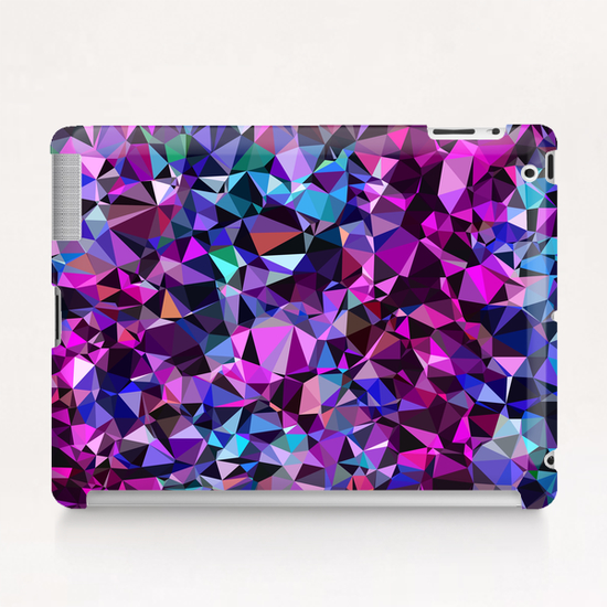 geometric triangle polygon pattern abstract in pink blue black Tablet Case by Timmy333